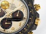 Rolex Daytona DIW Carbon Case and Bezel DIWF Edition Yellow Arabic Dial on Brown Nylon Strap A7750 - Görsel 12