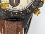 Rolex Daytona DIW Carbon Case and Bezel DIWF Edition Yellow Arabic Dial on Brown Nylon Strap A7750 - Görsel 14