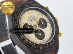 Rolex Daytona DIW Carbon Case and Bezel DIWF Edition Yellow Arabic Dial on Brown Nylon Strap A7750 - Görsel 5