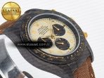 Rolex Daytona DIW Carbon Case and Bezel DIWF Edition Yellow Arabic Dial on Brown Nylon Strap A7750 - Görsel 7