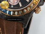 Rolex Daytona DIW Carbon Case DIWF Edition Black Dial Rainbow Diamonds Bezel on Brown Nylon Strap A7750 - Görsel 14