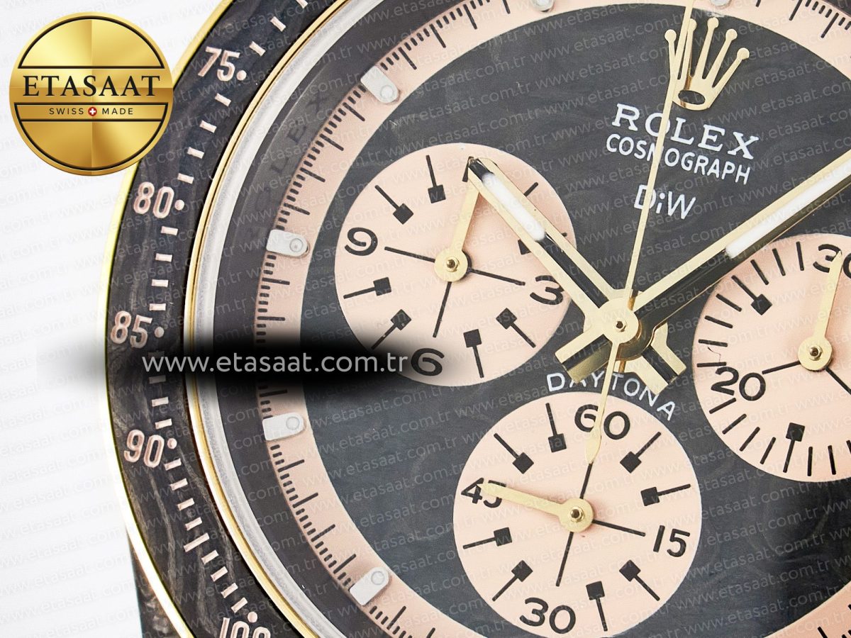 Rolex Daytona DIW Carbon Case DIWF Edition Carbon/Cream Dial on Black Nylon Strap A7750 - Görsel 10