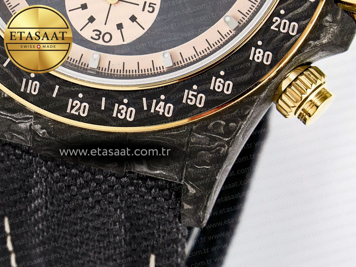 Rolex Daytona DIW Carbon Case DIWF Edition Carbon/Cream Dial on Black Nylon Strap A7750 - Görsel 14