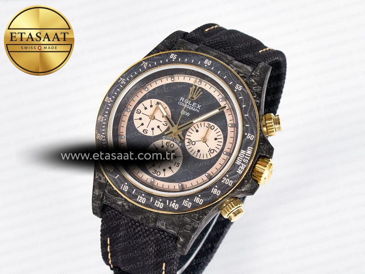 Rolex Daytona DIW Carbon Case DIWF Edition Carbon/Cream Dial on Black Nylon Strap A7750 - Görsel 2