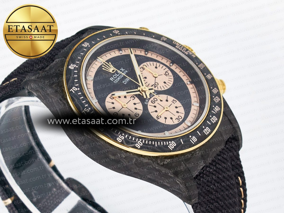 Rolex Daytona DIW Carbon Case DIWF Edition Carbon/Cream Dial on Black Nylon Strap A7750 - Görsel 7