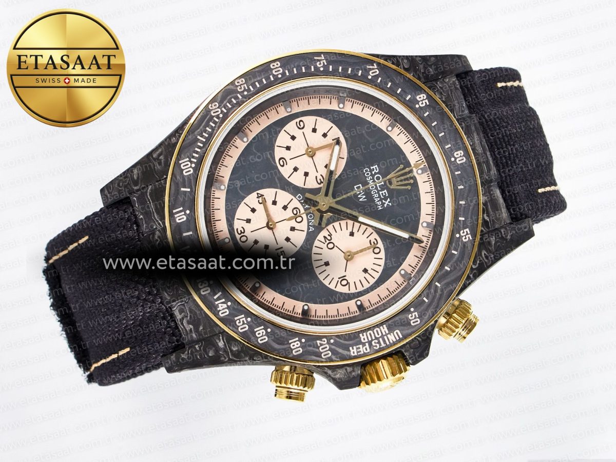 Rolex Daytona DIW Carbon Case DIWF Edition Carbon/Cream Dial on Black Nylon Strap A7750 - Görsel 8