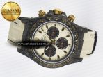 Rolex Daytona DIW Carbon Case DIWF Edition Cream/Brown Dial on White Nylon Strap A7750 - Görsel 9