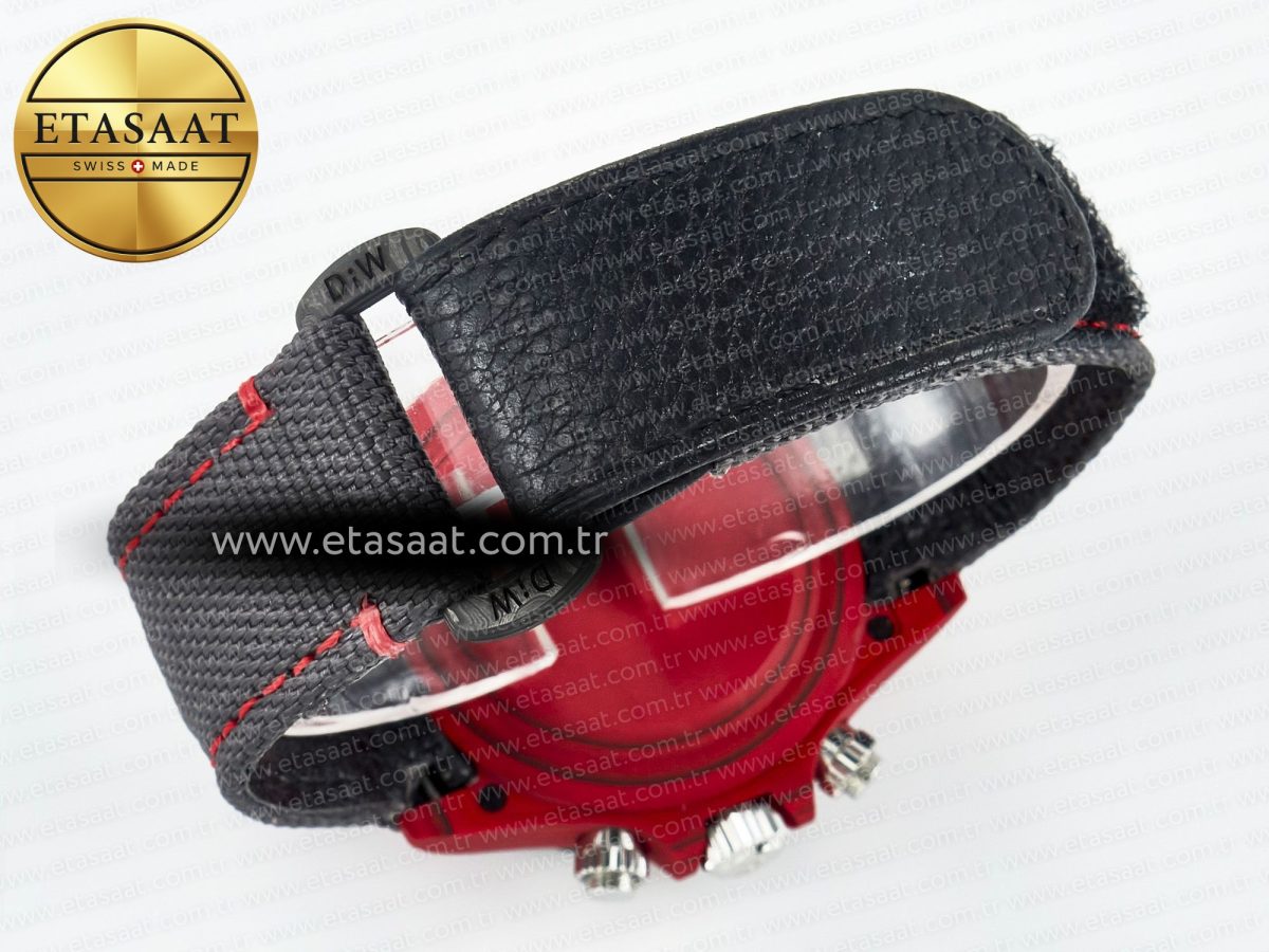 Rolex Daytona DIW Carbon DIWF 1:1 Best Edition Red Dial on Gray Nylon Strap SH7750 - Görsel 17