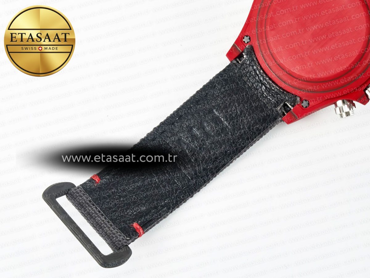 Rolex Daytona DIW Carbon DIWF 1:1 Best Edition Red Dial on Gray Nylon Strap SH7750 - Görsel 19