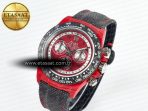 Rolex Daytona DIW Carbon DIWF 1:1 Best Edition Red Dial on Gray Nylon Strap SH7750 - Görsel 2