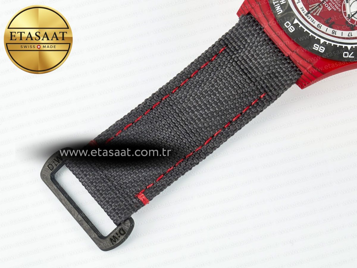 Rolex Daytona DIW Carbon DIWF 1:1 Best Edition Red Dial on Gray Nylon Strap SH7750 - Görsel 21