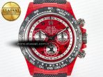 Rolex Daytona DIW Carbon DIWF 1:1 Best Edition Red Dial on Gray Nylon Strap SH7750 - Görsel 4