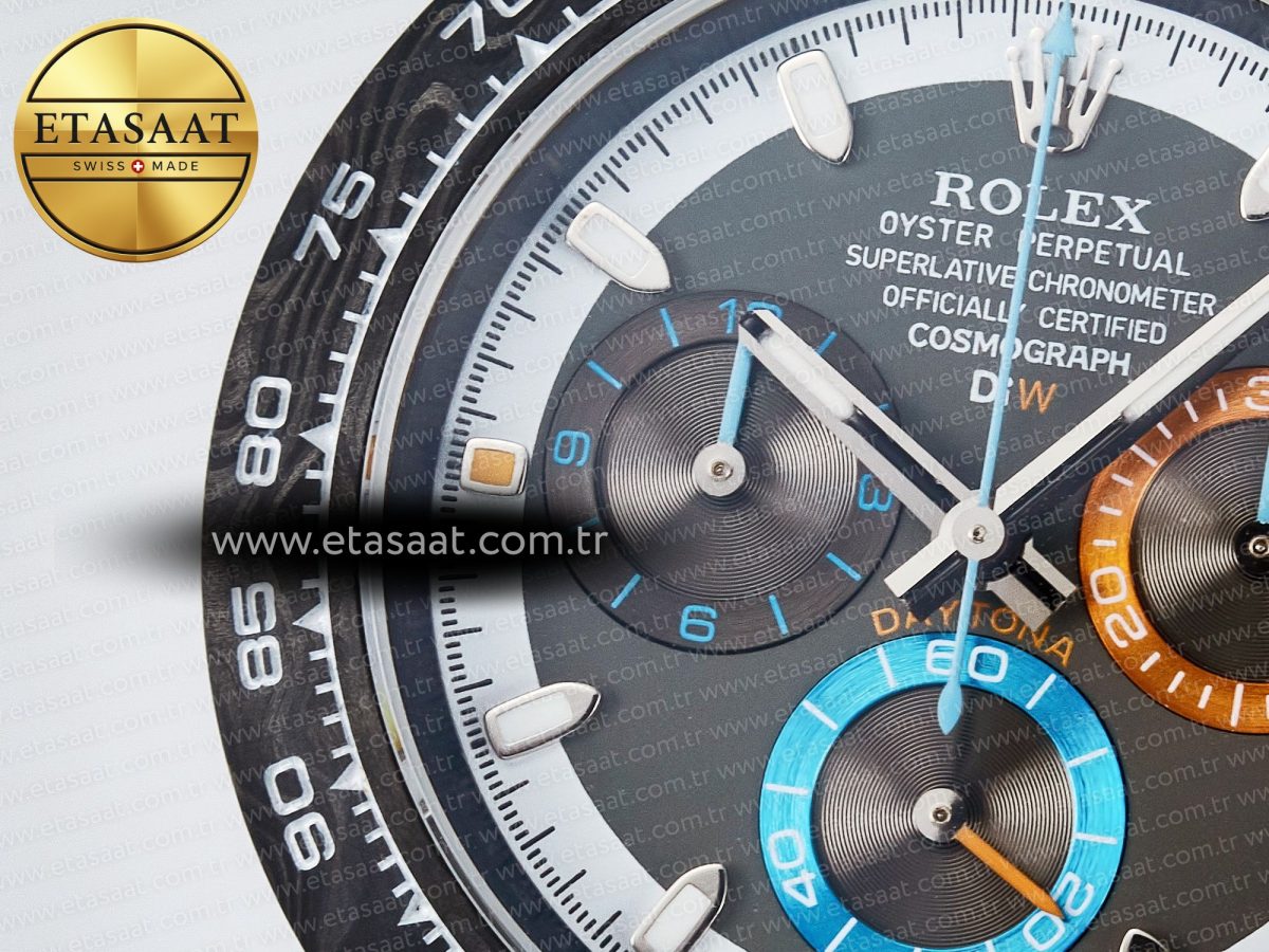 Rolex Daytona DIW Carbon N6F 1:1 Best Edition Gray Dial on Black Nylon Strap SA4130 - Görsel 10