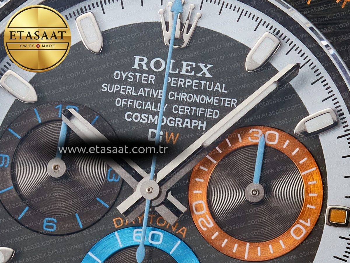 Rolex Daytona DIW Carbon N6F 1:1 Best Edition Gray Dial on Black Nylon Strap SA4130 - Görsel 11