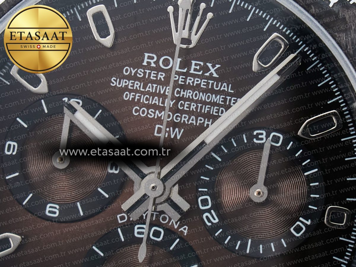 Rolex Daytona DIW Carbon/SS Case and Beze Edition Brown Dial on Brown Nylon Strap A7750 - Görsel 11