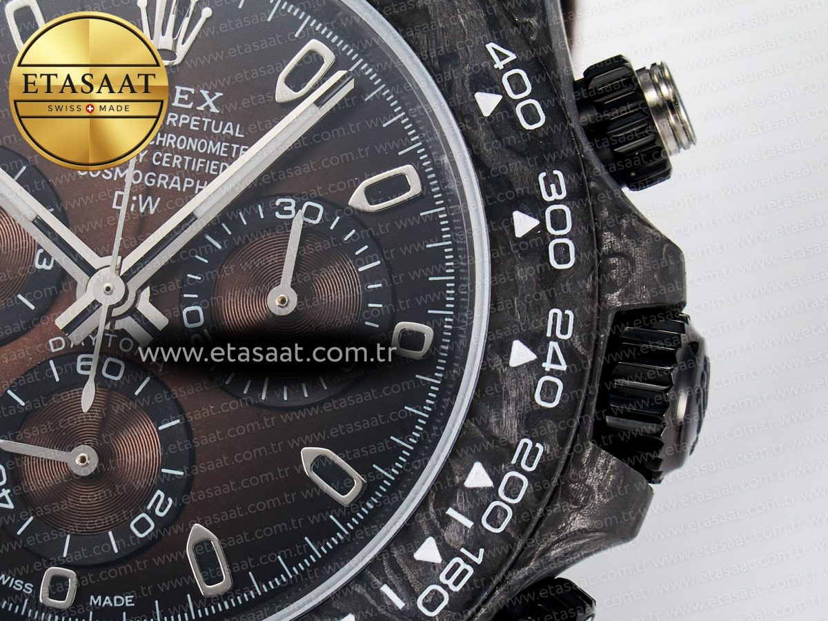 Rolex Daytona DIW Carbon/SS Case and Beze Edition Brown Dial on Brown Nylon Strap A7750 - Görsel 12