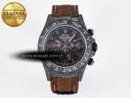 Rolex Daytona DIW Carbon/SS Case and Beze Edition Brown Dial on Brown Nylon Strap A7750 - Görsel 3
