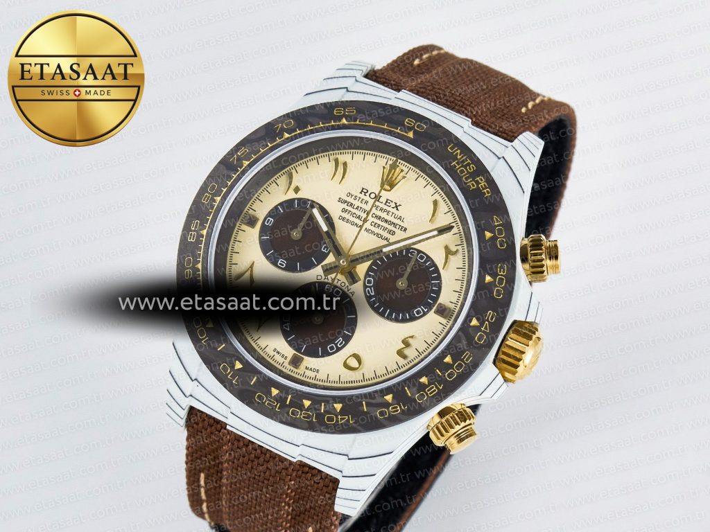 daytona diw desert eagle white carbon diwf 11 best edition cream brown dial on brown nylon strap sh41301