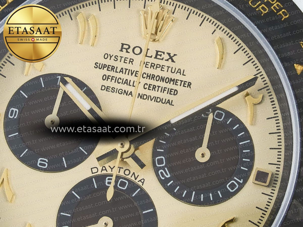 Rolex Daytona ''DESERT EAGLE” White Carbon Best Edition Cream/Brown Dial on Brown Nylon Strap SH4130 - Görsel 10