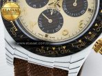 Rolex Daytona ''DESERT EAGLE” White Carbon Best Edition Cream/Brown Dial on Brown Nylon Strap SH4130 - Görsel 13