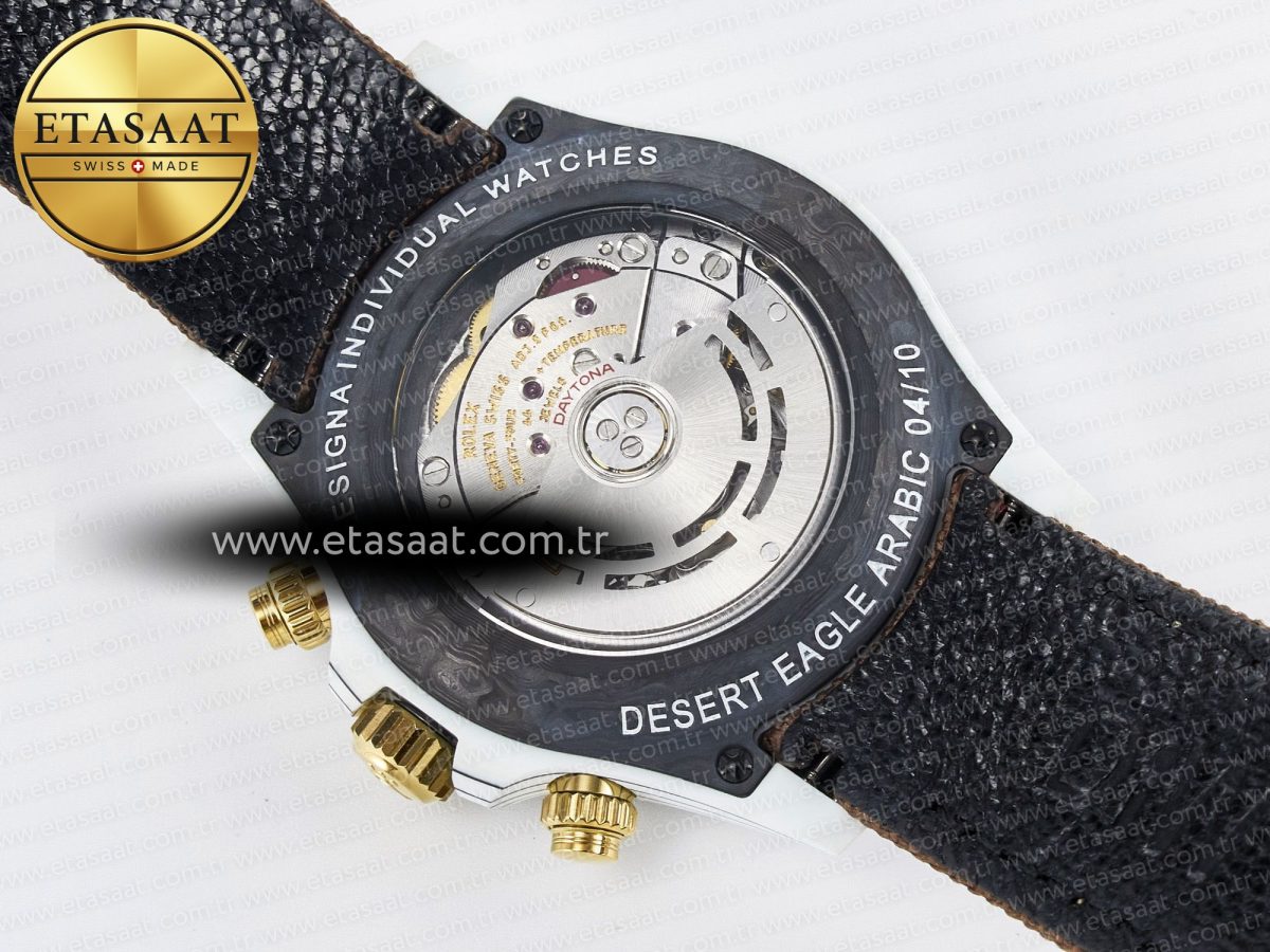 Rolex Daytona ''DESERT EAGLE” White Carbon Best Edition Cream/Brown Dial on Brown Nylon Strap SH4130 - Görsel 18