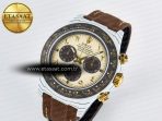 Rolex Daytona ''DESERT EAGLE” White Carbon Best Edition Cream/Brown Dial on Brown Nylon Strap SH4130 - Görsel 2