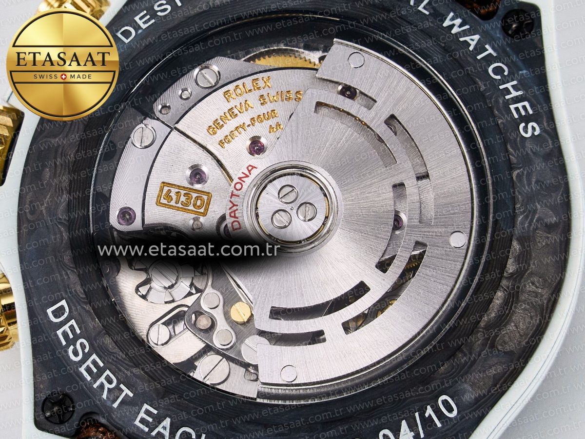 Rolex Daytona ''DESERT EAGLE” White Carbon Best Edition Cream/Brown Dial on Brown Nylon Strap SH4130 - Görsel 20