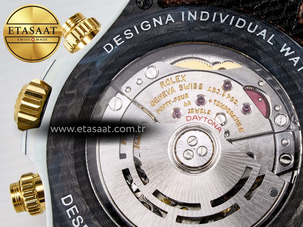 Rolex Daytona ''DESERT EAGLE” White Carbon Best Edition Cream/Brown Dial on Brown Nylon Strap SH4130 - Görsel 21