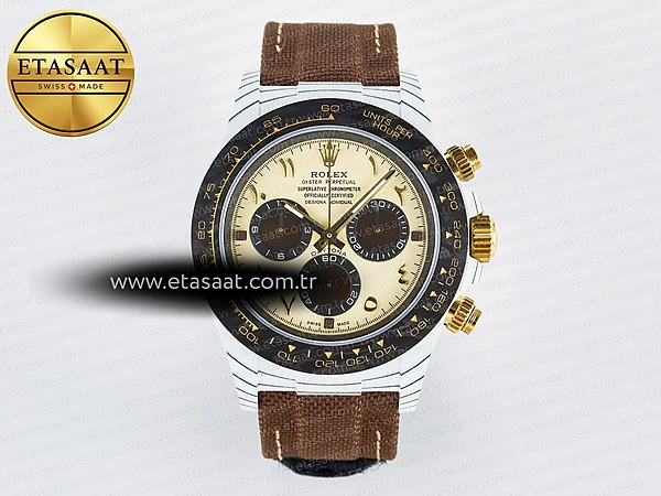 Rolex Daytona Desert Eagle Beyaz Karbon SH4130 Eta Saat - 1:1 Süper Klon Replika Saat