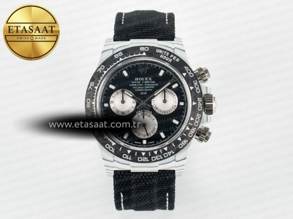 Rolex Daytona DIW Beyaz Karbon N6F Siyah/Beyaz Kadran A4130 Eta Saat - 1:1 Süper Klon Replika Saat