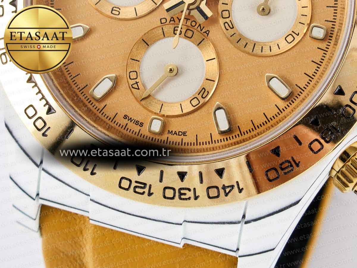 Rolex Daytona DIW White Carbon Case YG Bezel DIWF Edition YG Dial on Brown Leather Strap A7750 - Görsel 13