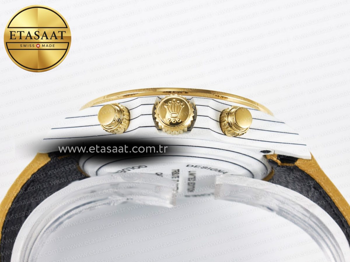 Rolex Daytona DIW White Carbon Case YG Bezel DIWF Edition YG Dial on Brown Leather Strap A7750 - Görsel 16
