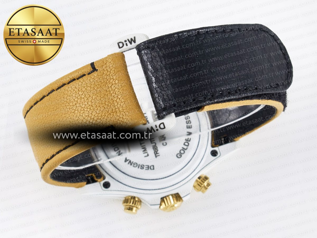 Rolex Daytona DIW White Carbon Case YG Bezel DIWF Edition YG Dial on Brown Leather Strap A7750 - Görsel 17