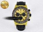 Rolex Daytona DIW Yellow Carbon Case DIWF Edition Black/White Dial on Black Nylon Strap A7750 - Görsel 3