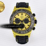 Rolex Daytona DIW Sarı Karbon Kasa DIWF Siyah/Beyaz A7750 Eta Saat - Görsel 3 - 1:1 Süper Klon Saat