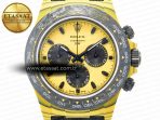 Rolex Daytona DIW Yellow Carbon N6F 1:1 Best Edition Yellow/Black Dial on Black Nylon Strap SA4130 V2 - Görsel 4