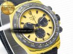 Rolex Daytona DIW Yellow Carbon N6F 1:1 Best Edition Yellow/Black Dial on Black Nylon Strap SA4130 V2 - Görsel 5