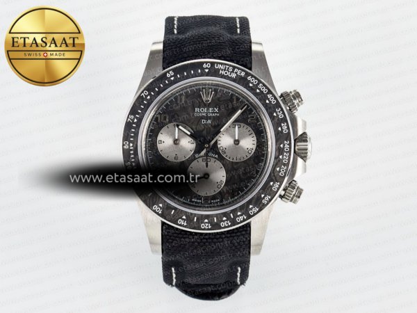 Rolex Daytona EXCEPTIONAL-1 DIWF Gri Kadran Siyah SH4130 Eta Saat - 1:1 Süper Klon Replika Saat