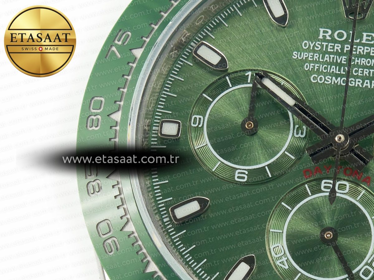 Rolex Daytona Green Ceramic Bezel Noob Best Edition Green Dial on SS Oyster Bracelet SA4130 - Görsel 13