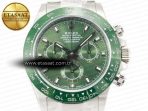 Rolex Daytona Green Ceramic Bezel Noob Best Edition Green Dial on SS Oyster Bracelet SA4130 - Görsel 4