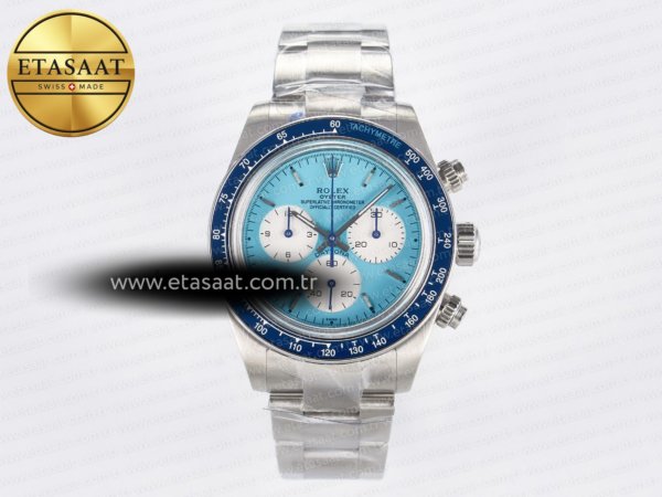 Rolex Daytona Scona SS Adgf Mavi Kadran Bilezik SA4130 Eta Saat - 1:1 Süper Klon Replika Saat