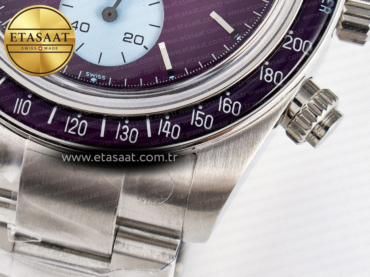 Rolex Daytona Scona SS ADGF Best Edition Purple Dial on SS Bracelet SA4130 - Görsel 14