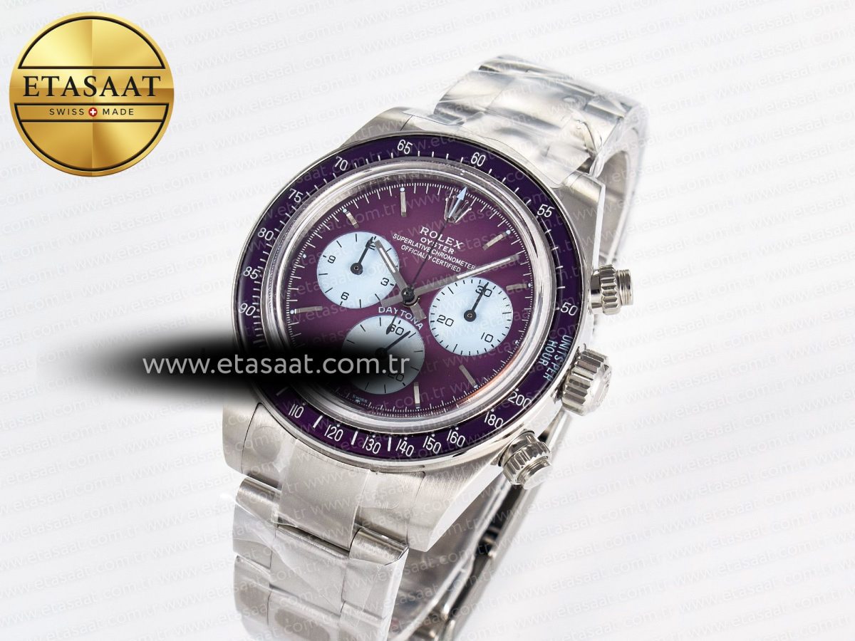 Rolex Daytona Scona SS ADGF Best Edition Purple Dial on SS Bracelet SA4130 - Görsel 2
