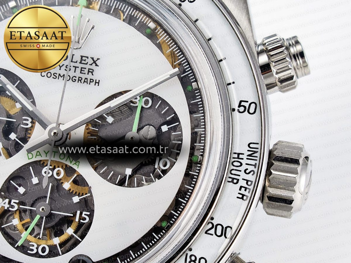 Rolex Daytona SS ADGF Best Edition White Skeleton Dial on SS Bracelet SA4130 - Görsel 12
