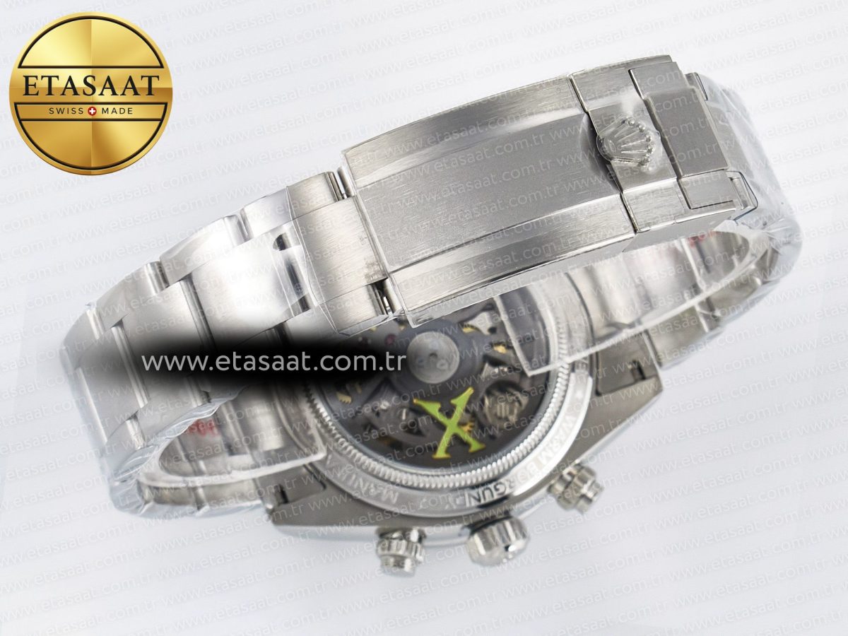 Rolex Daytona SS ADGF Best Edition White Skeleton Dial on SS Bracelet SA4130 - Görsel 17