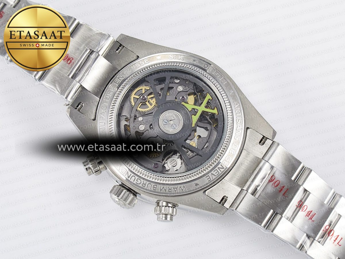 Rolex Daytona SS ADGF Best Edition White Skeleton Dial on SS Bracelet SA4130 - Görsel 18