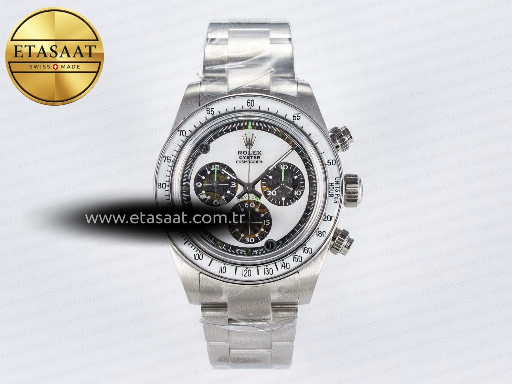 Rolex Daytona SS Adgf Beyaz İskelet Kadran Bilezik SA4130 Eta Saat - Görsel 3 - 1:1 Süper Klon Saat