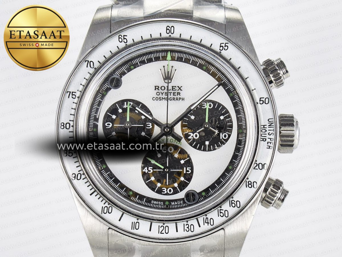 Rolex Daytona SS ADGF Best Edition White Skeleton Dial on SS Bracelet SA4130 - Görsel 4