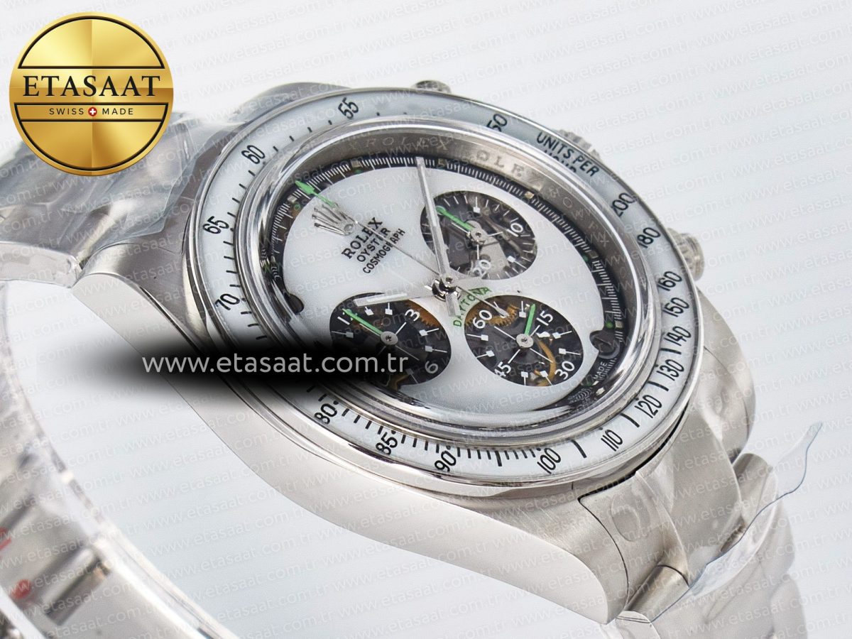 Rolex Daytona SS ADGF Best Edition White Skeleton Dial on SS Bracelet SA4130 - Görsel 7