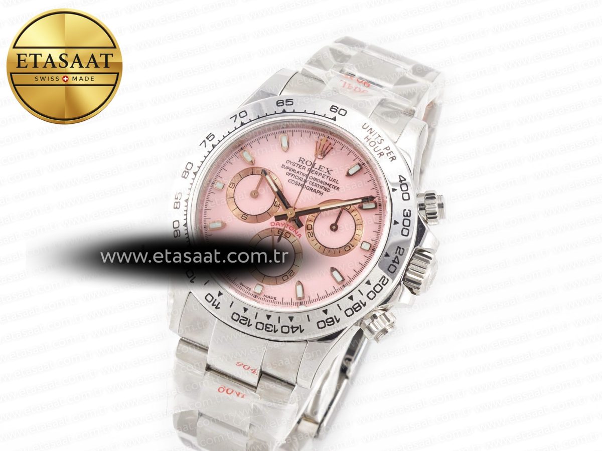 Rolex Daytona SS Bezel Noob Best Edition Pink Dial on SS Oyster Bracelet SA4130 - Görsel 2